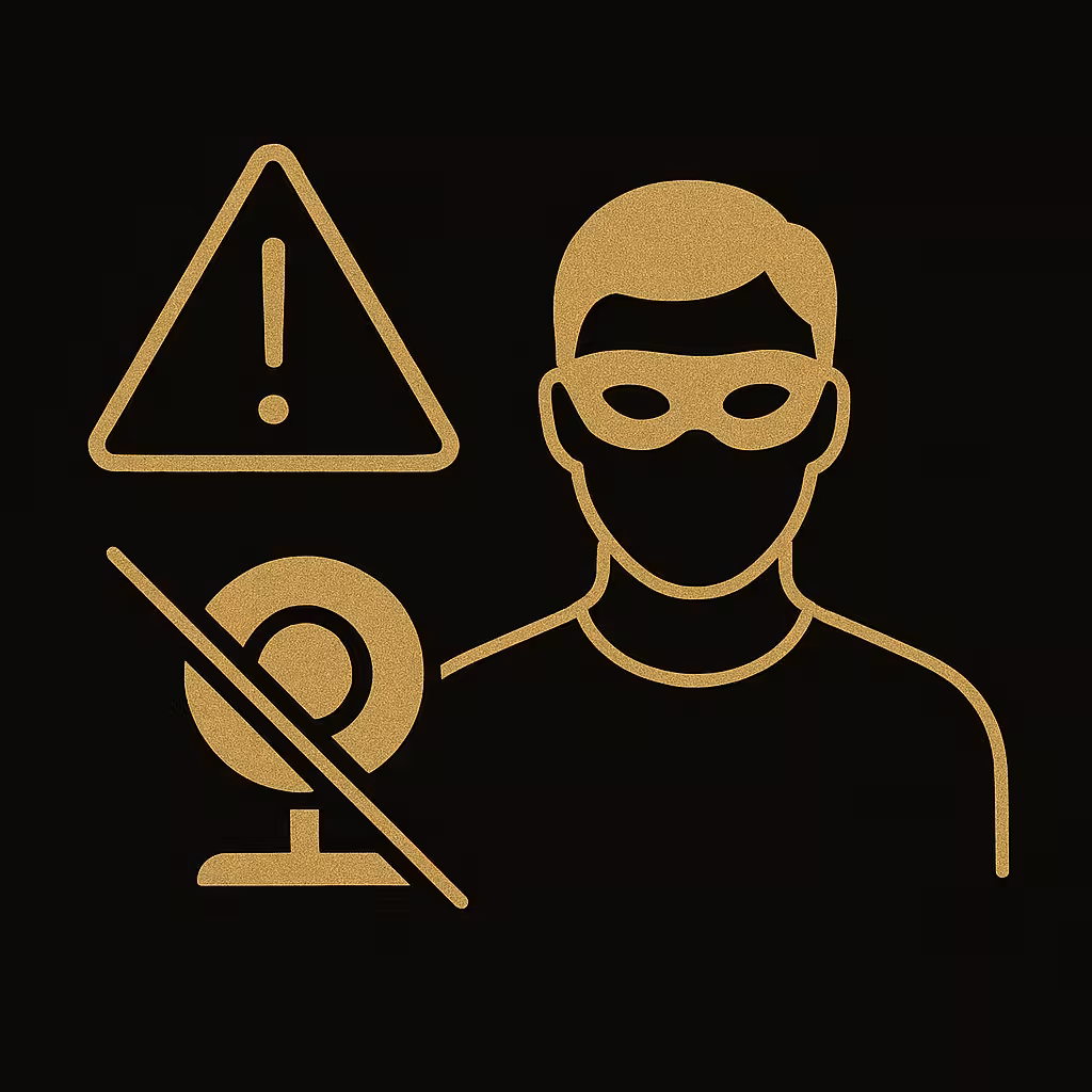 Icon representing avoidance of video calls - red flag in sugar dating