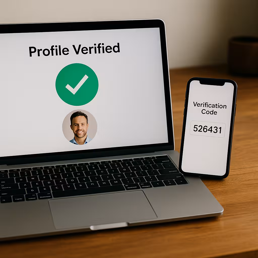 Profile verified badge for trusted sugar dating members