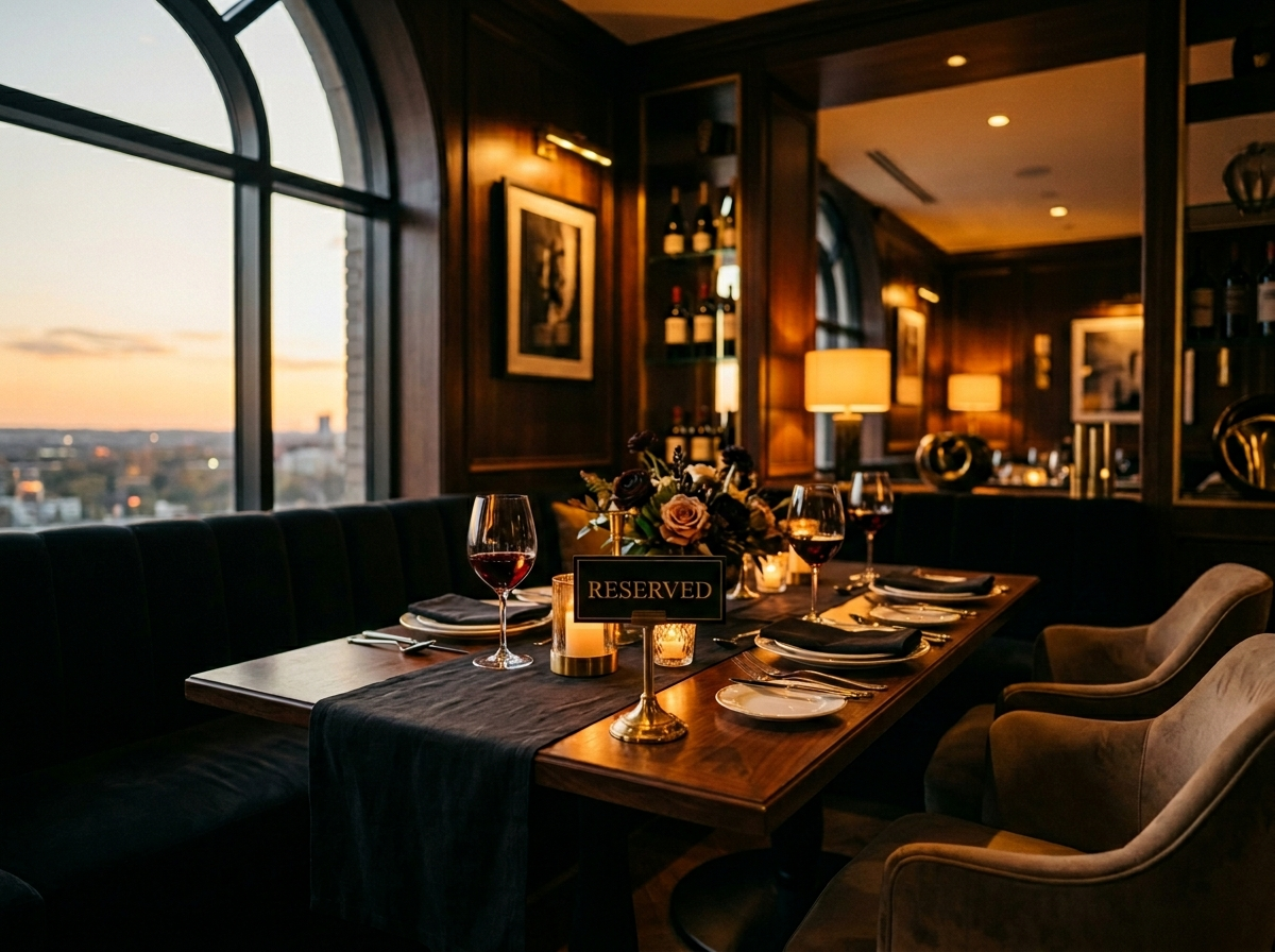 Table reserved for two at a restaurant